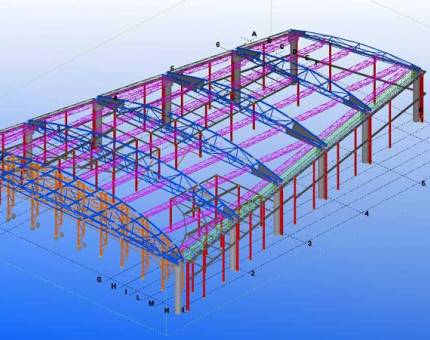 Progettazione strutture in acciaio Bari - Fiera del Levante - Modello 3D